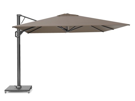 Umbrela terasa Platinum Beaufort Premium Havana, 3,2×3,2 m, dreptunghiulara, bej, suport granit 150 kg inclus