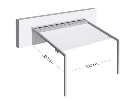 Pergola Tarasola Light din aluminiu, acoperis retractabil textil, 3x3 m