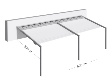 Pergola Tarasola Light din aluminiu, acoperis retractabil textil, 3x6 m