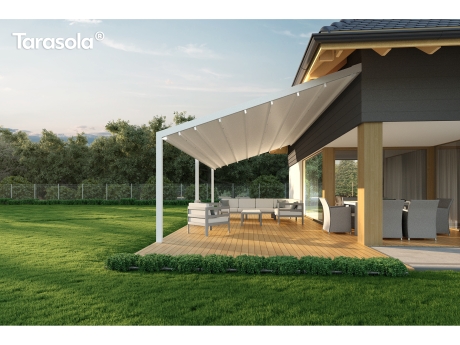 Pergola Tarasola Light din aluminiu, acoperis retractabil textil, 3x4 m