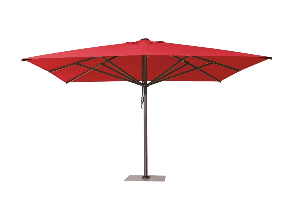 Parasol Liva 4x4 m rosu stalp gri scaled